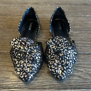 Gold Foil D'Orsay Flats
